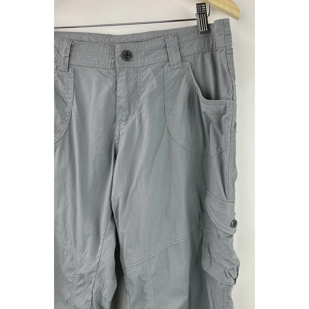 Kuhl Kontra Short Gray Cargo Convertible Roll Tab Adjustable Crop Womens Size 10 - Picture 5 of 13